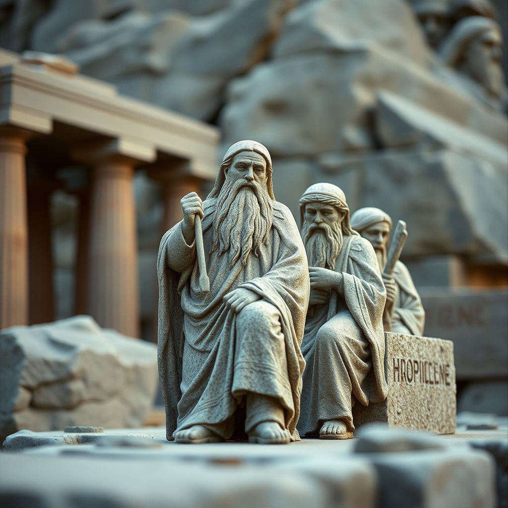 Ancient Greece philosophers made out of stone